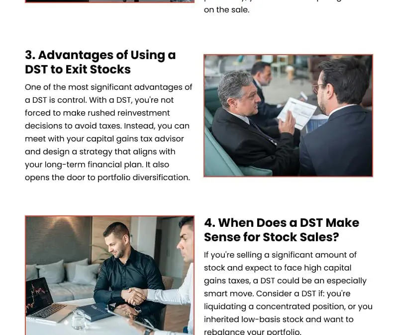 6 Ways DSTs Support Stock Investment Exits