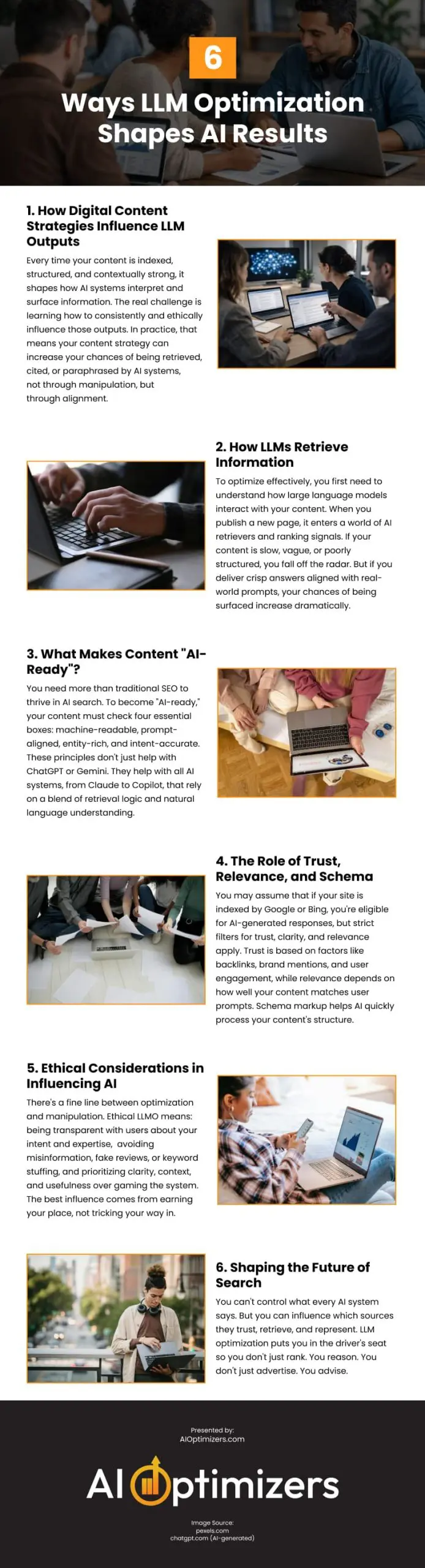 6 Ways LLM Optimization Shapes AI Results Infographic