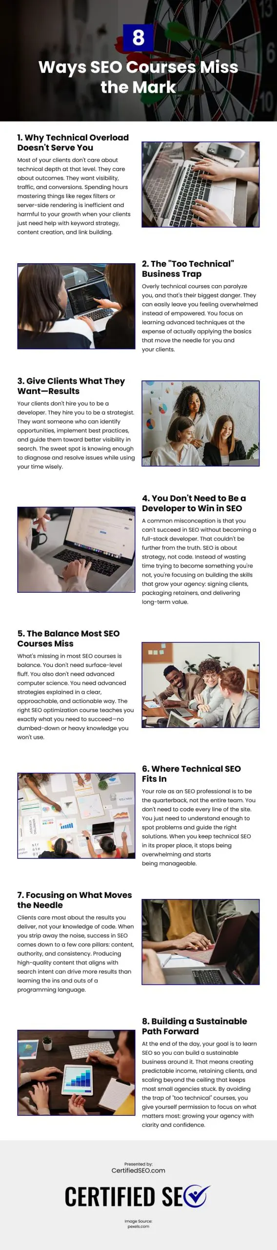 8 Ways SEO Courses Miss the Mark Infographic