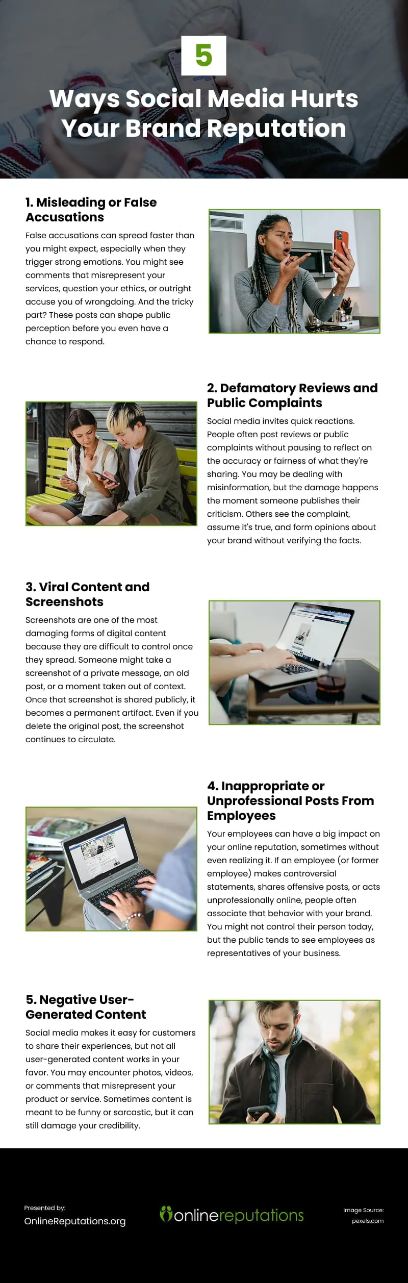 5 Ways Social Media Hurts Your Brand Reputation Infographic