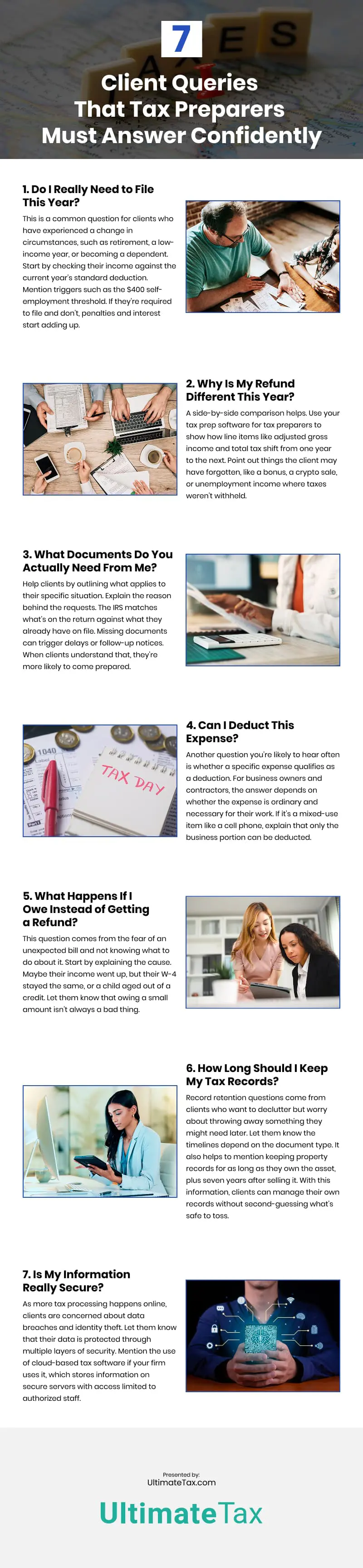 7 Client Queries That Tax Preparers Must Answer Confidently Infographic 7 Client Queries That Tax Preparers Must Answer Confidently Infographic
