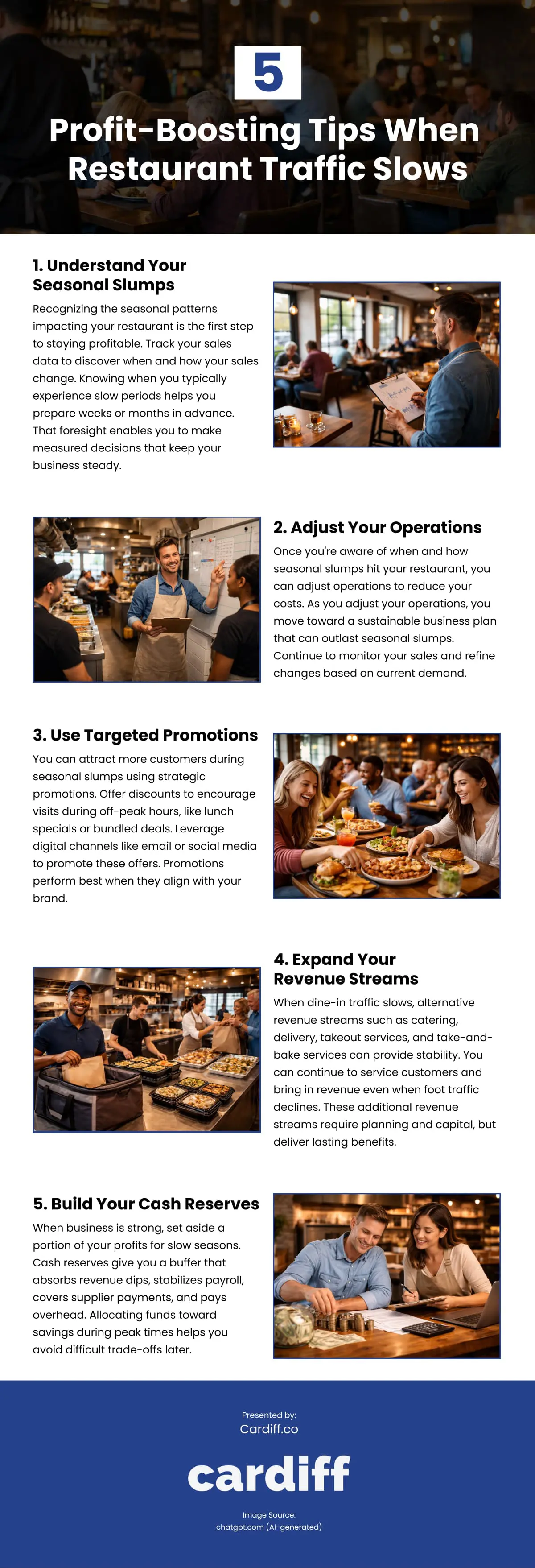5 Profit-Boosting Tips When Restaurant Traffic Slows Infographic