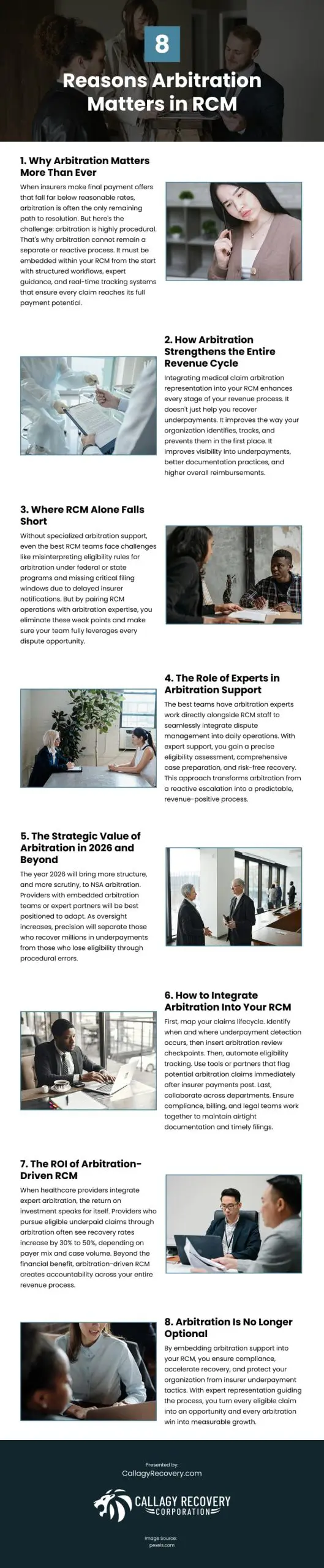 8 Reasons Arbitration Matters in RCM Infographic
