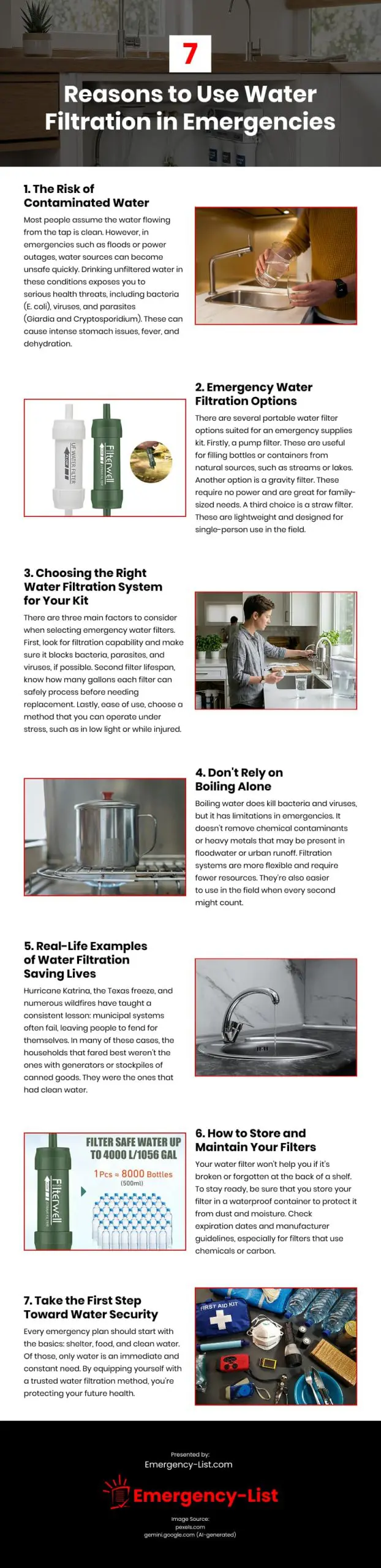 7 Reasons to Use Water Filtration in Emergencies 7 Reasons to Use Water Filtration in Emergencies Infographic