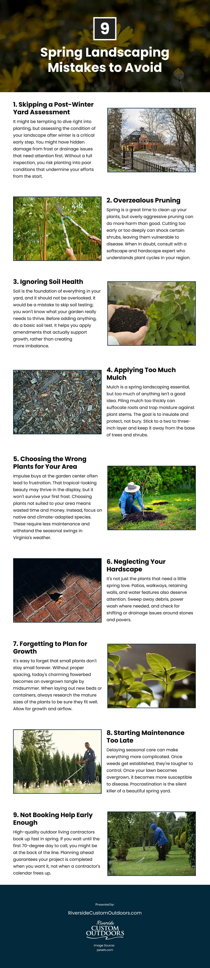 9 Spring Landscaping Mistakes to Avoid Infographic