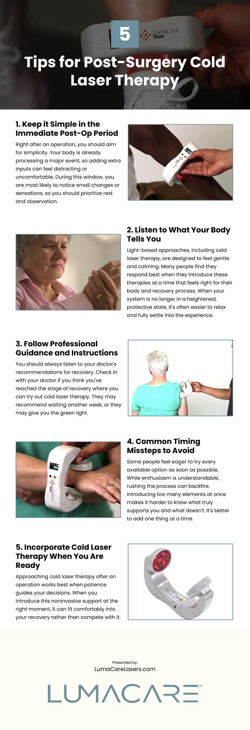 5 Tips for Post-Surgery Cold Laser Therapy Infographic