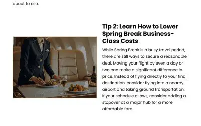 3 Tips to Lower Spring Break Business-Class Fares