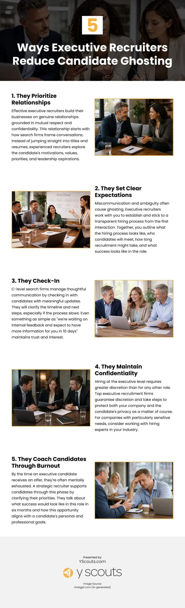 5 Ways Executive Recruiters Reduce Candidate Ghosting Infographic