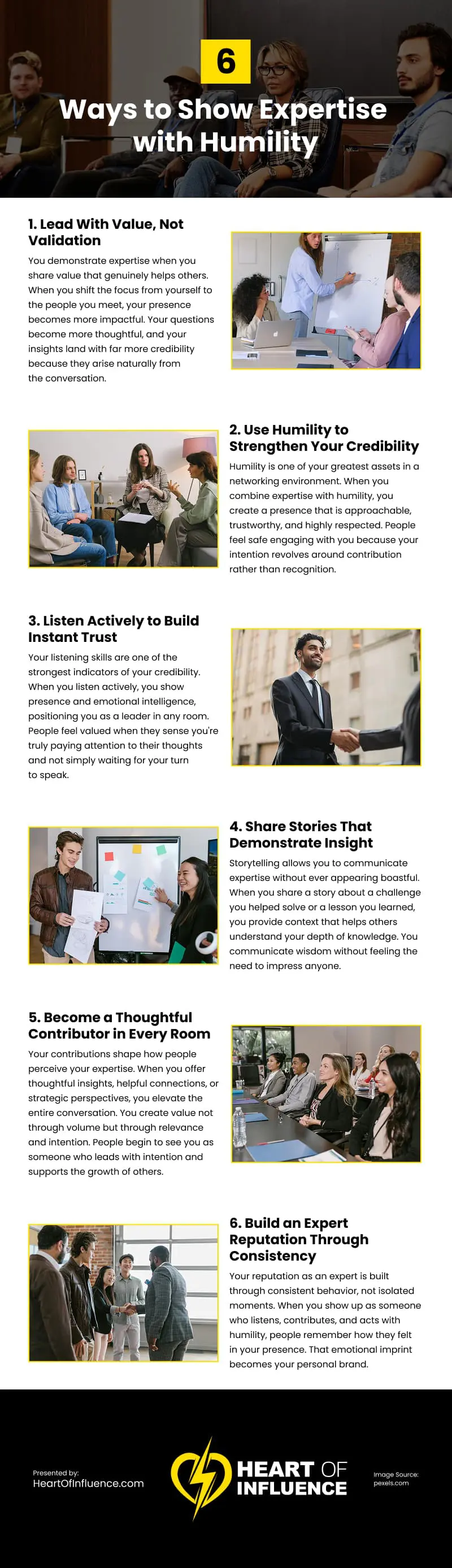 6 Ways to Show Expertise with Humility Infographic 6 Ways to Show Expertise with Humility Infographic