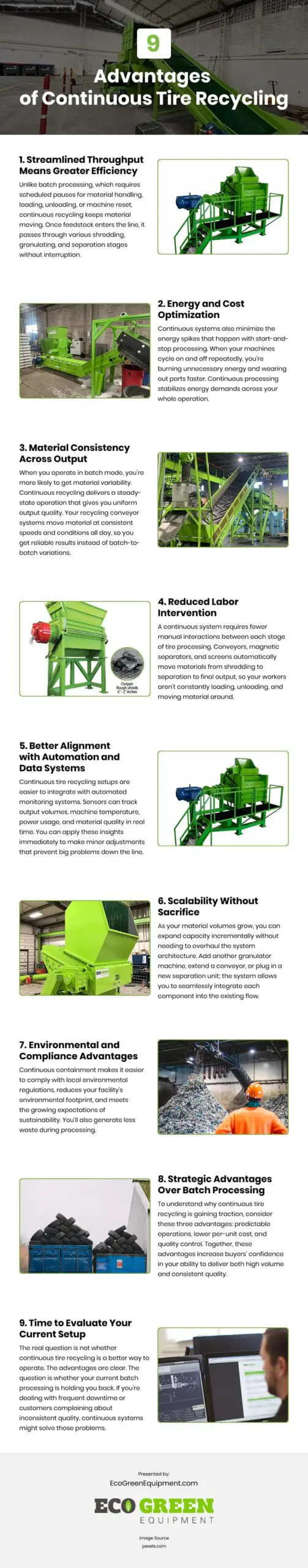 9 Advantages of Continuous Tire Recycling Infographic