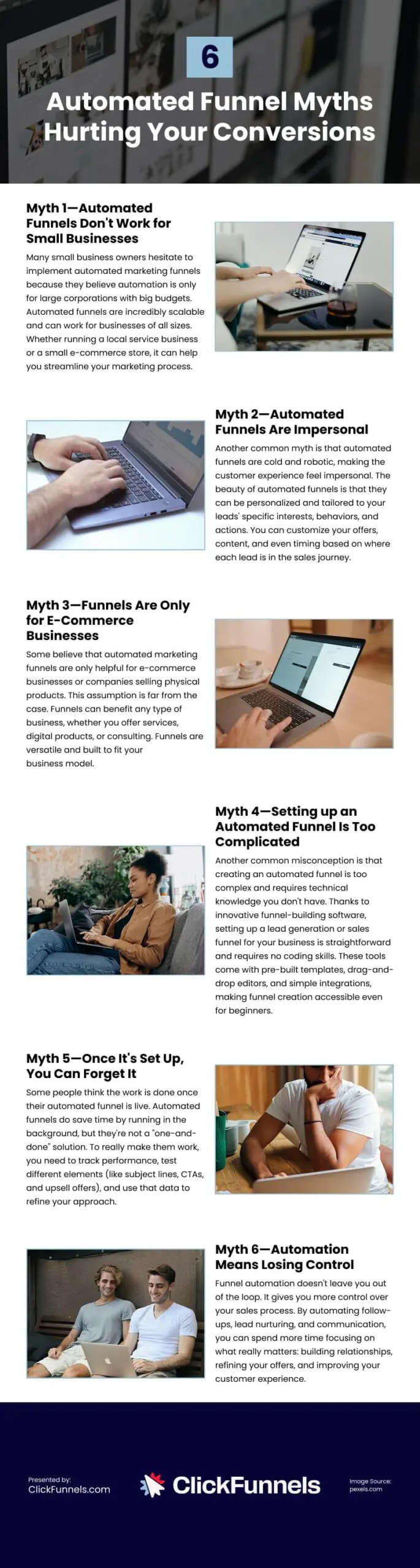 6 Automated Funnel Myths Hurting Your Conversions Infographic