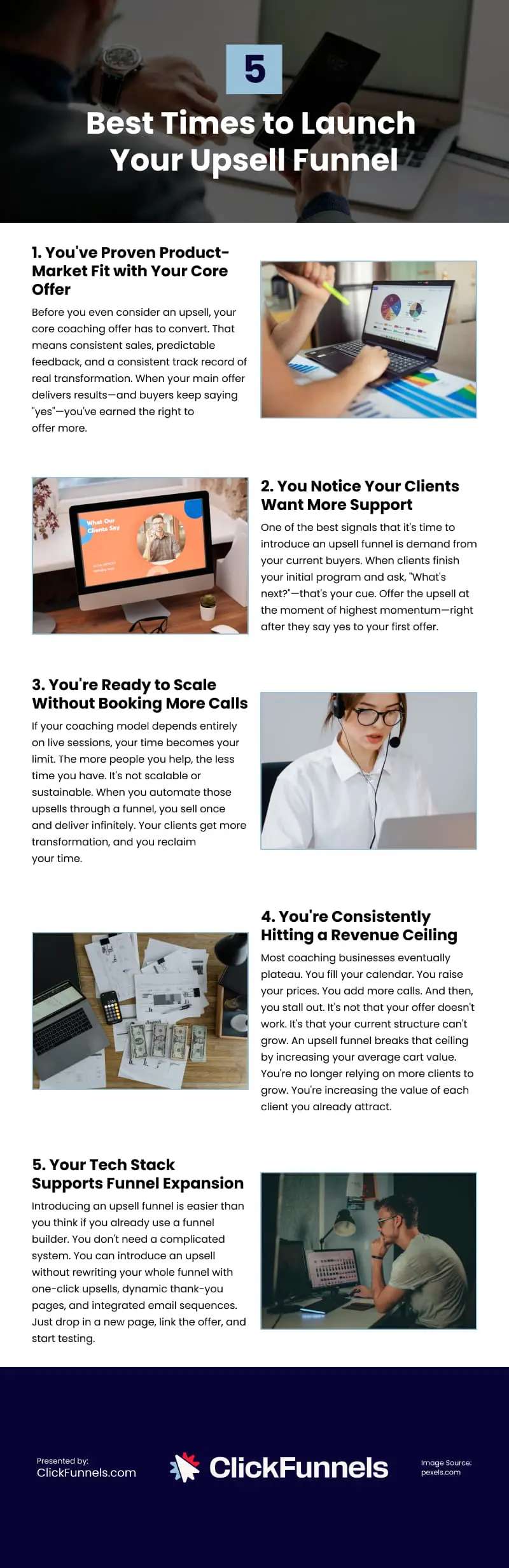 5 Best Times to Launch Your Upsell Funnel Infographic