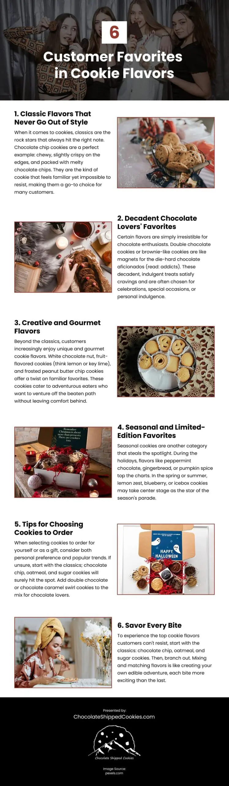 6 Customer Favorites in Cookie Flavors Infographic