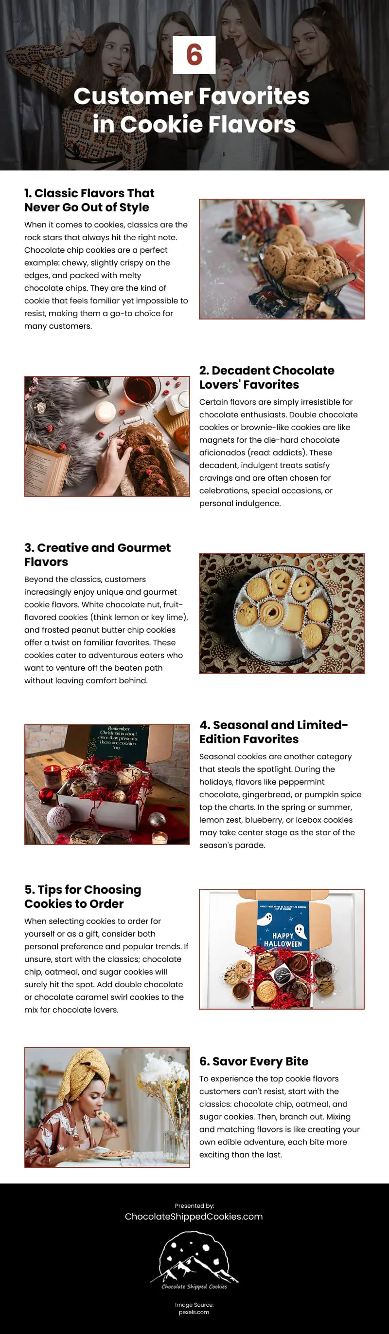 6 Customer Favorites in Cookie Flavors Infographic