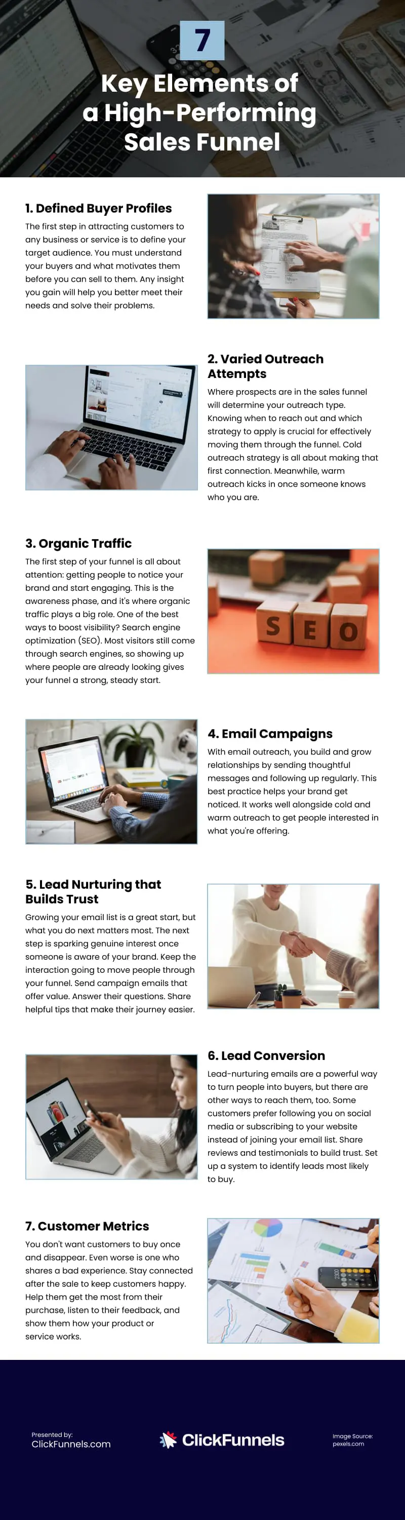 7 Key Elements of a High-Performing Sales Funnel Infographic 7 Key Elements of a High-Performing Sales Funnel Infographic
