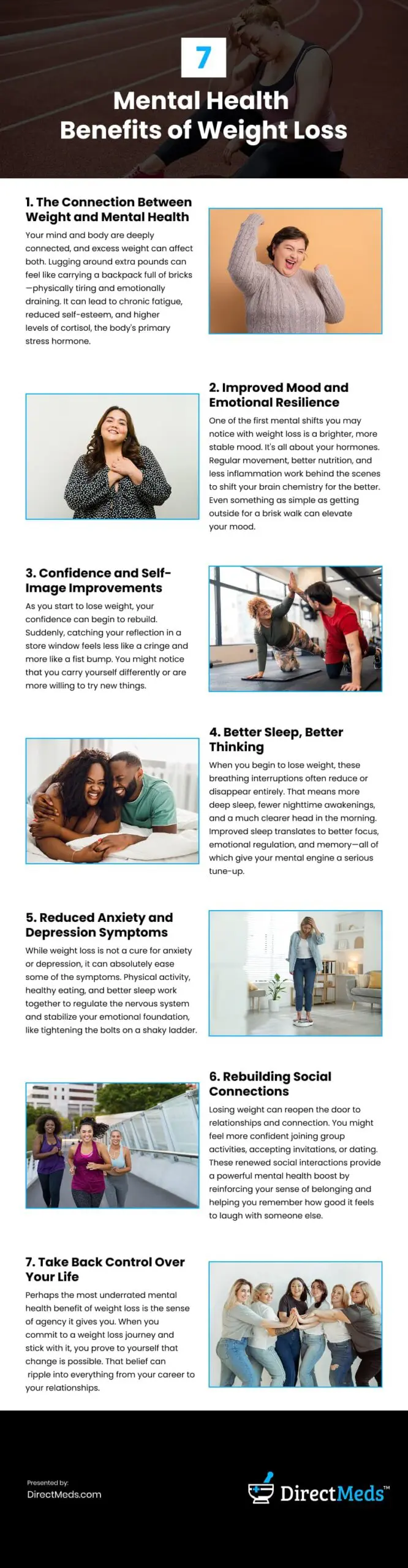 7 Mental Health Benefits of Weight Loss Infographic