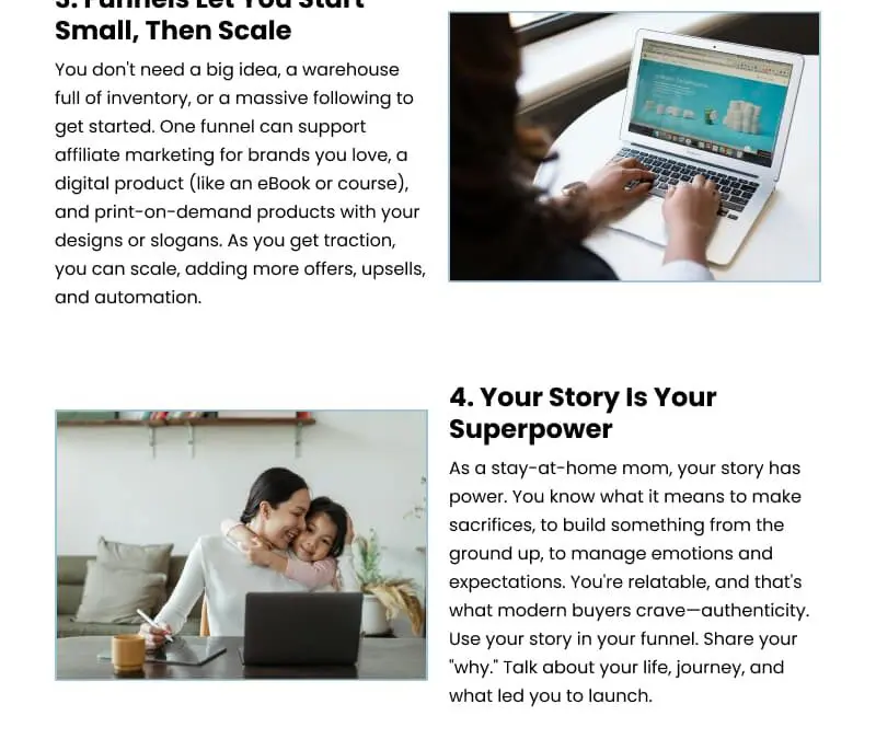 6 Reasons Stay-at-Home Moms Thrive with Funnels