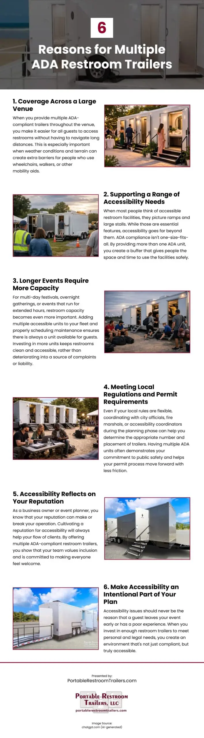 6 Reasons for Multiple ADA Restroom Trailers Infographic