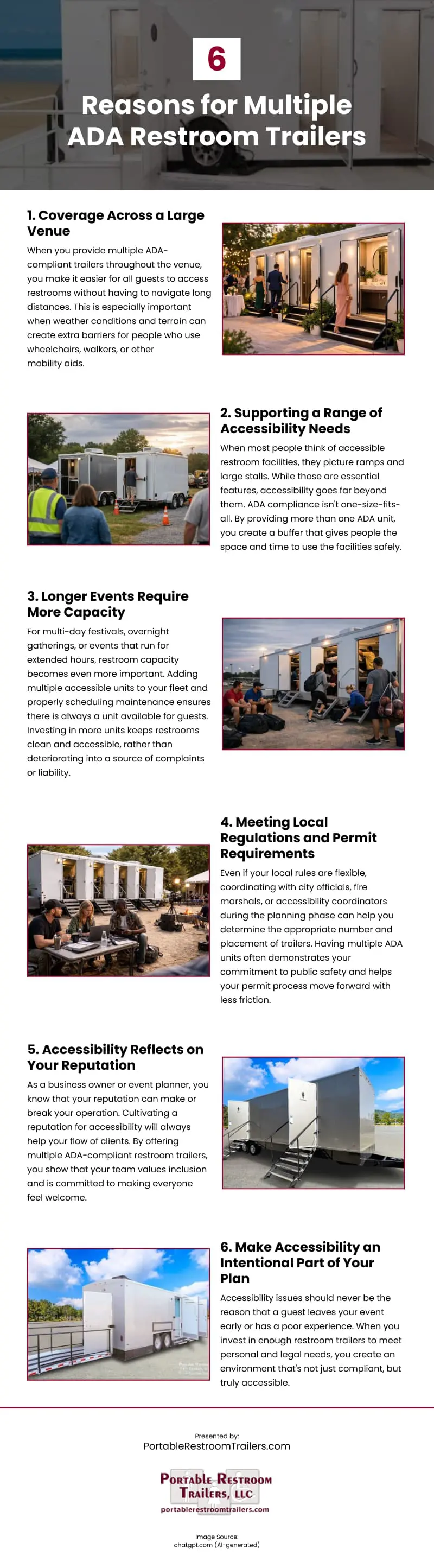 6 Reasons for Multiple ADA Restroom Trailers Infographic