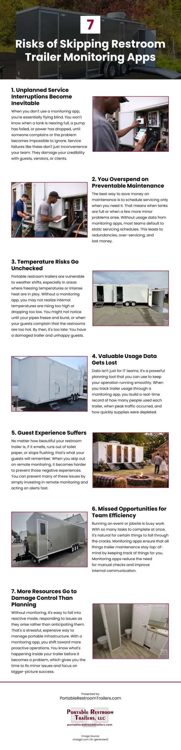 7 Risks of Skipping Restroom Trailer Monitoring Apps Infographic