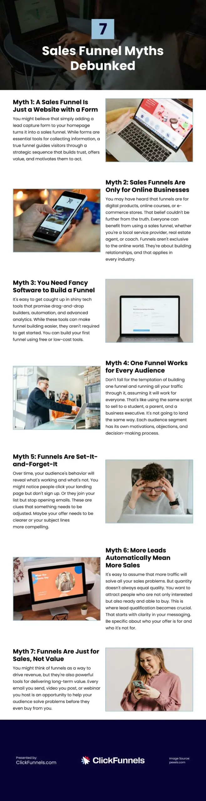 7 Sales Funnel Myths Debunked Infographic