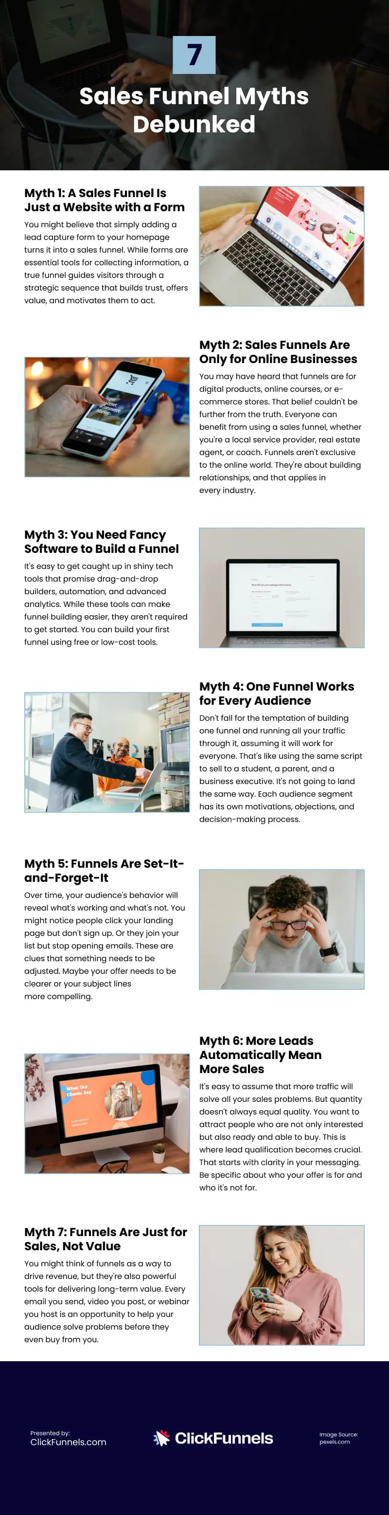 7 Sales Funnel Myths Debunked Infographic 7 Sales Funnel Myths Debunked Infographic