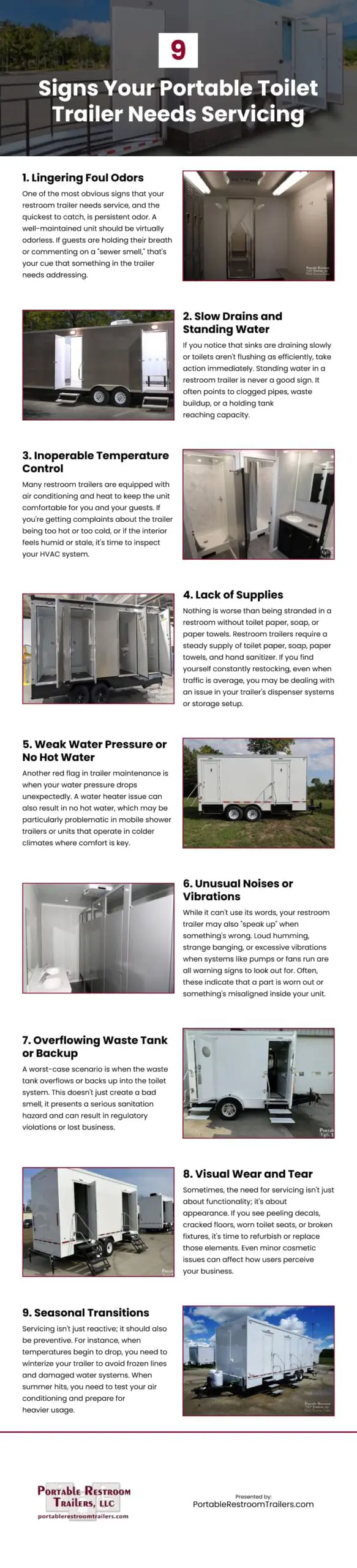 9 Signs Your Portable Toilet Trailer Needs Servicing Infographic