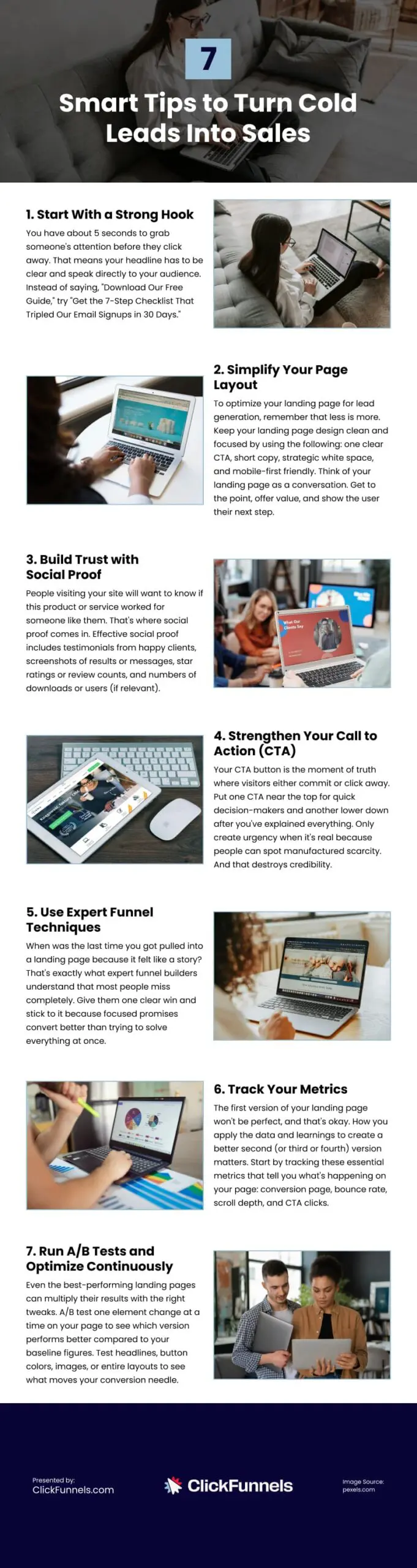 7 Smart Tips to Turn Cold Leads Into Sales Infographic