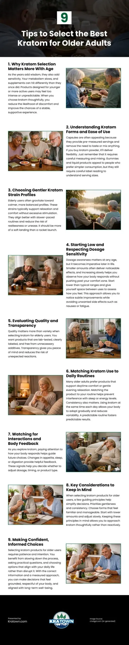 9 Tips to Select the Best Kratom for Older Adults Infographic
