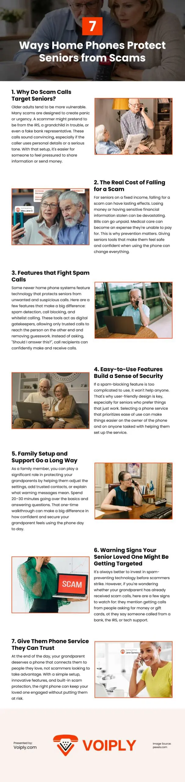 7 Ways Home Phones Protect Seniors from Scams Infographic