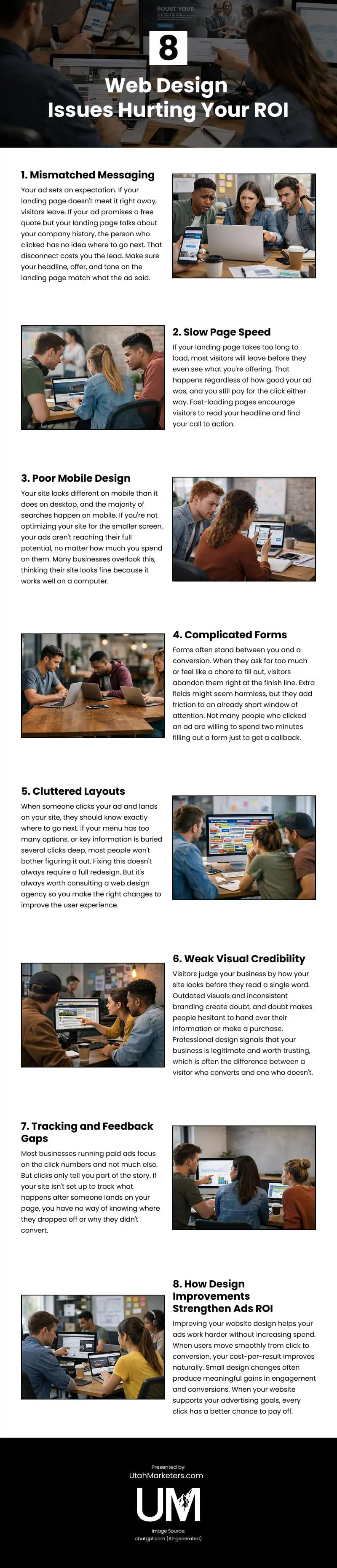 8 Web Design Issues Hurting Your ROI Infographic