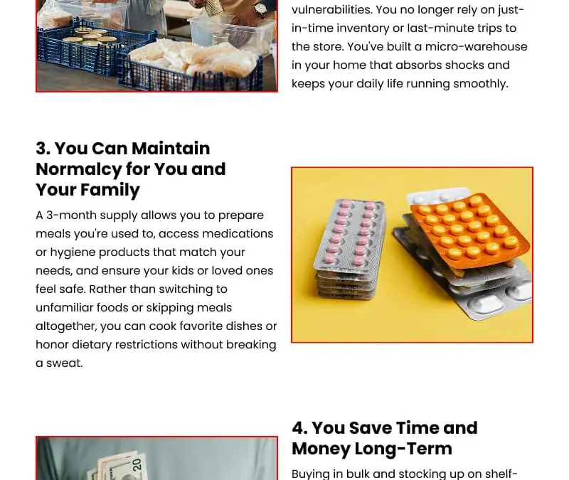 5 Benefits of Having a 3-Month Emergency Supply