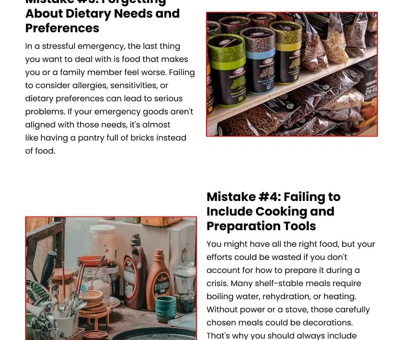 6 Emergency Food Supply Mistakes to Avoid