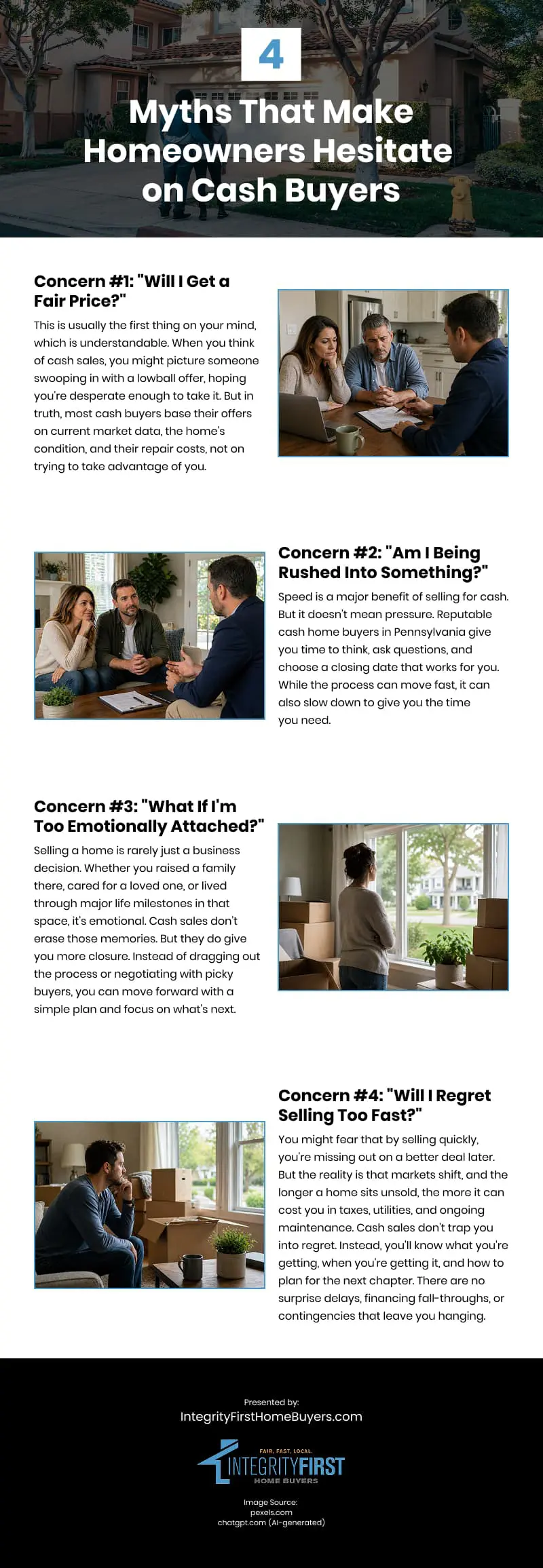 4 Myths That Make Homeowners Hesitate on Cash Buyers Infographic