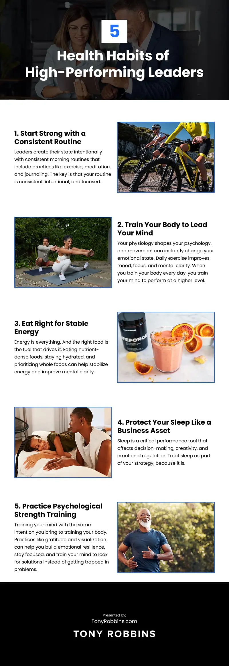 5 Health Habits of High-Performing Leaders Infographic 5 Health Habits of High-Performing Leaders Infographic