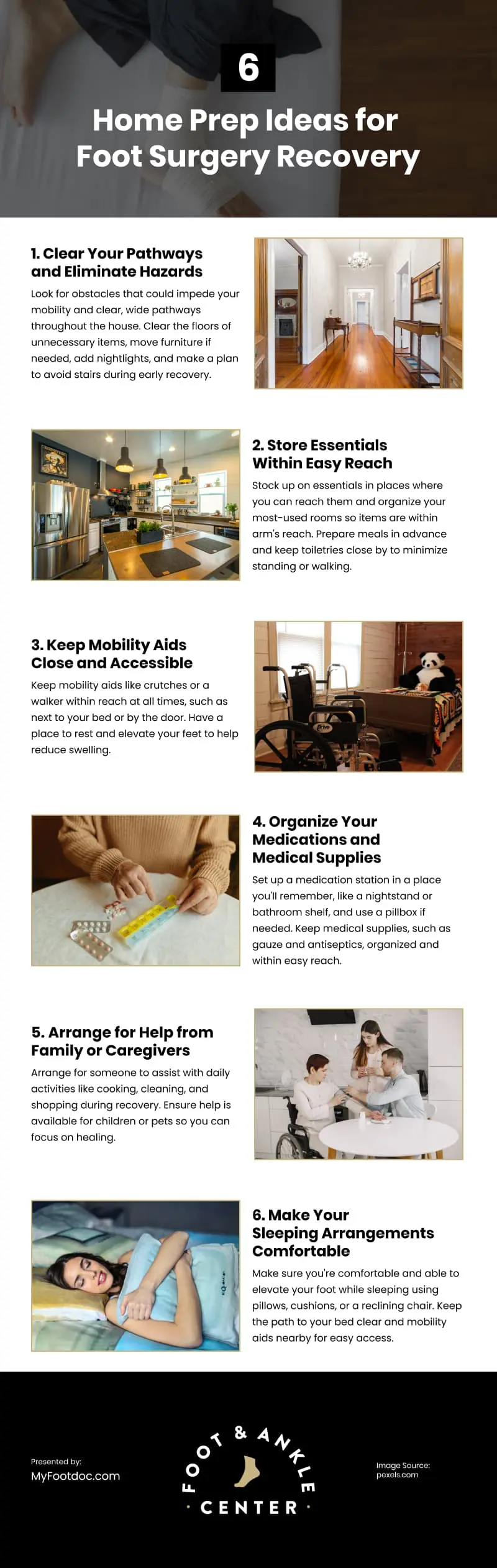 6 Home Prep Ideas for Foot Surgery Recovery Infographic 6 Home Prep Ideas for Foot Surgery Recovery Infographic