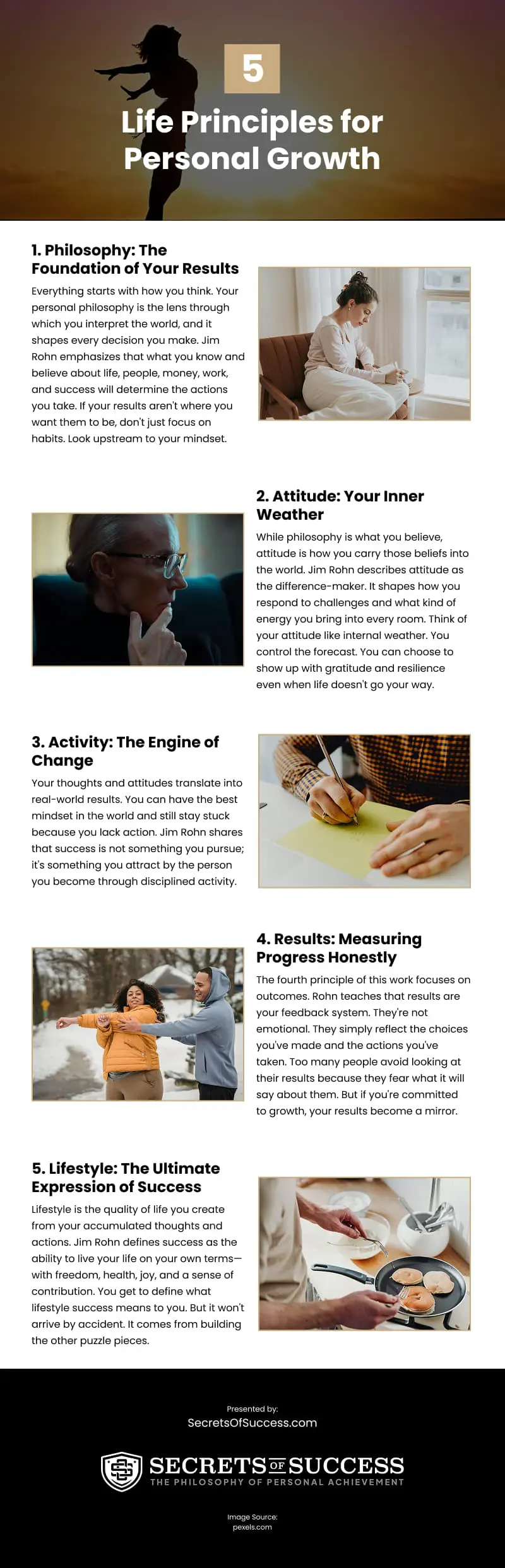 5 Life Principles for Personal Growth Infographic