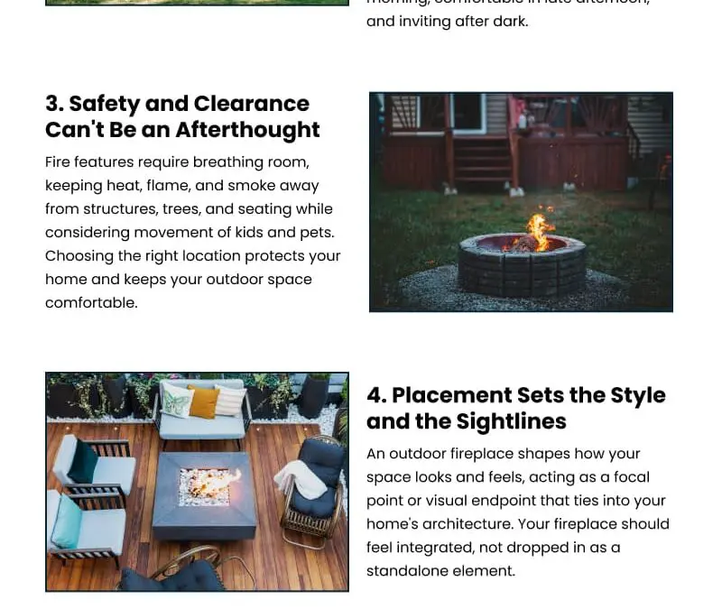 6 Outdoor Fireplace Placement Tips