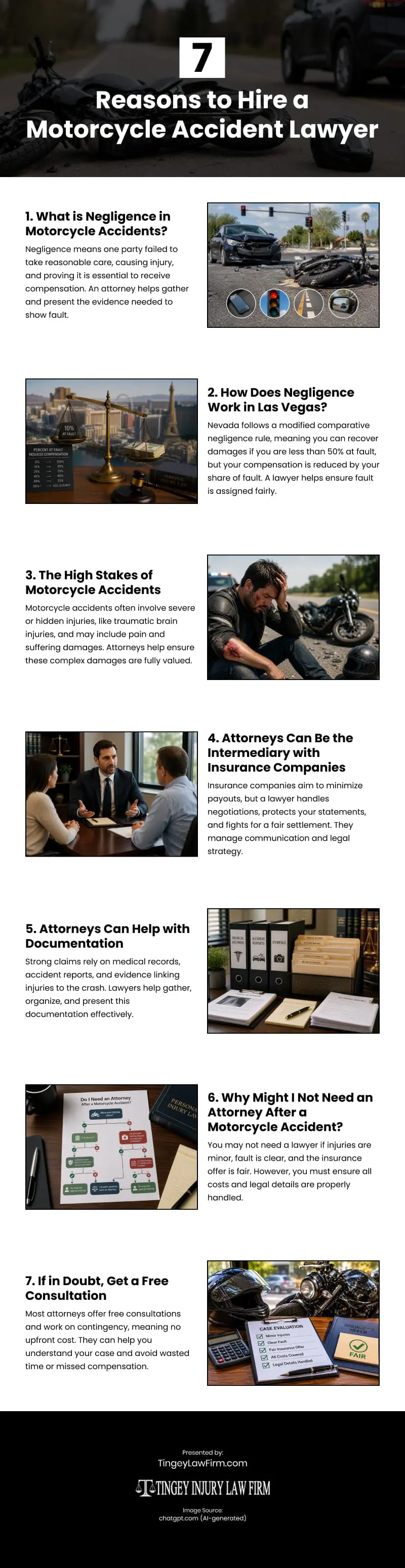 7 Reasons to Hire a Motorcycle Accident Lawyer Infographic 7 Reasons to Hire a Motorcycle Accident Lawyer Infographic