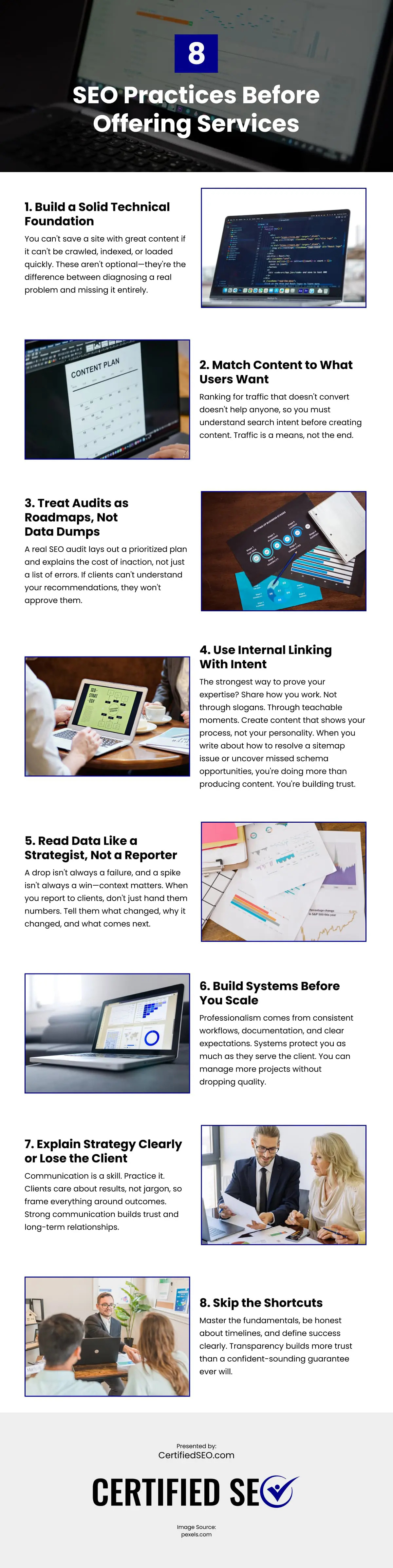 8 SEO Practices Before Offering Services Infographic 8 SEO Practices Before Offering Services Infographic