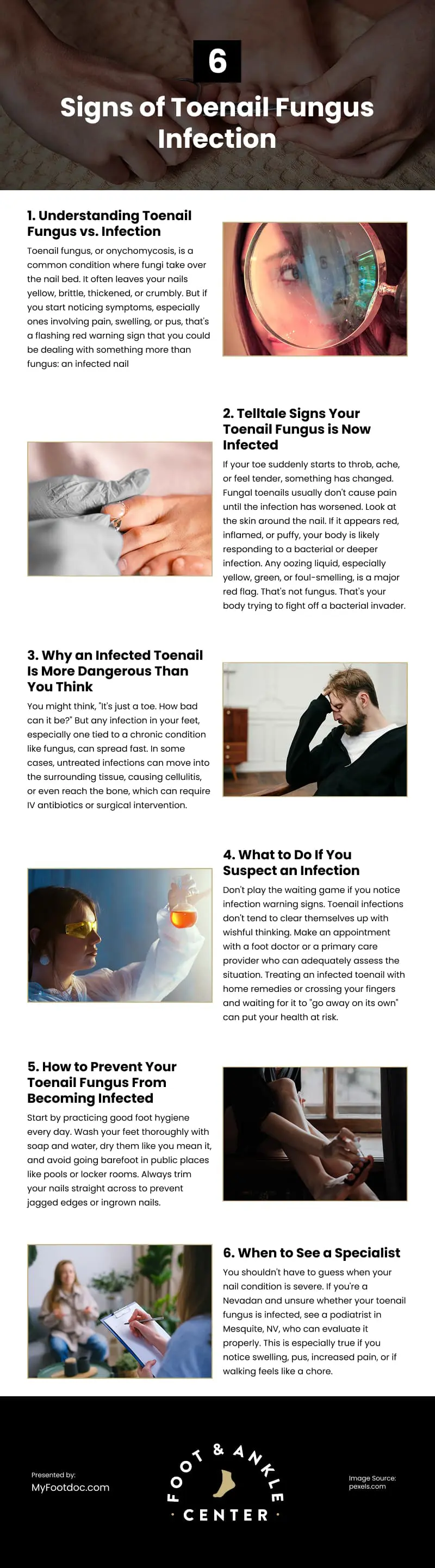 6 Signs of Toenail Fungus Infection Infographic