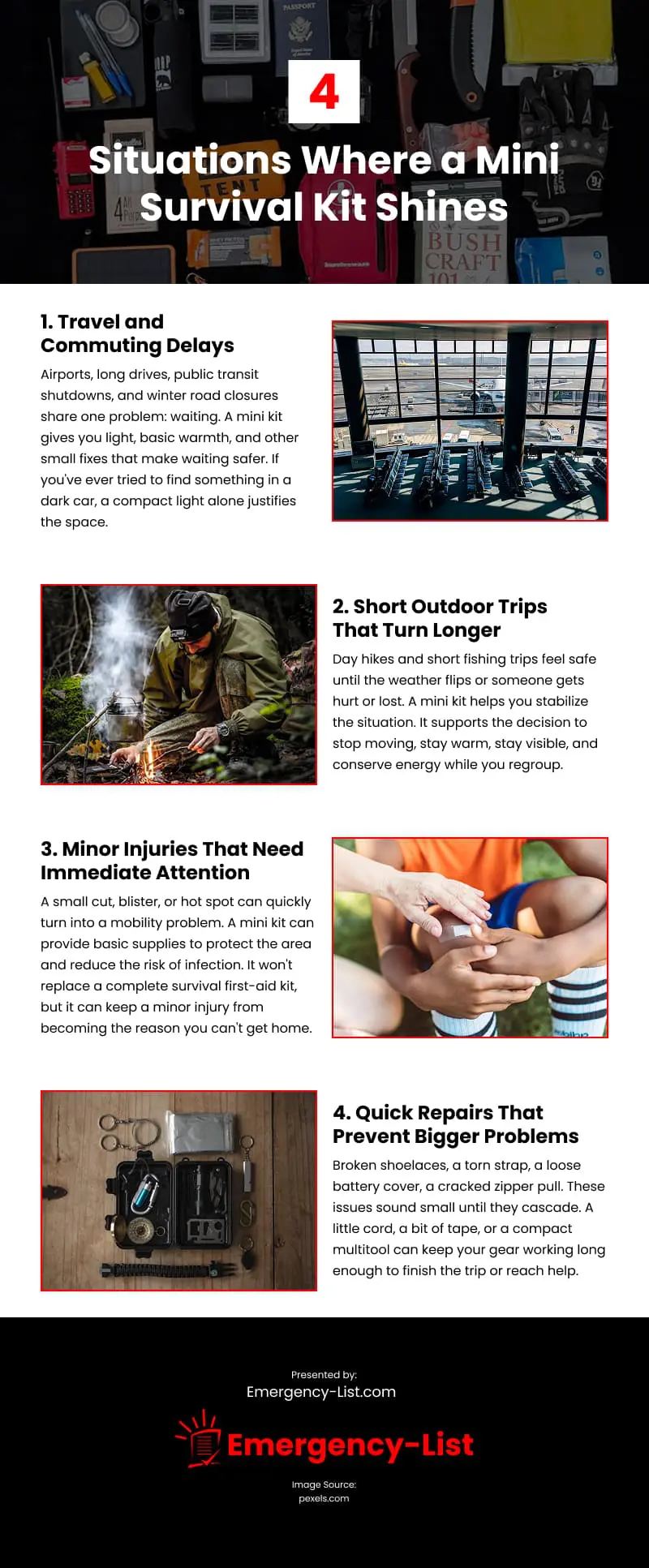 4 Situations Where a Mini Survival Kit Shines Infographic 4 Situations Where a Mini Survival Kit Shines Infographic
