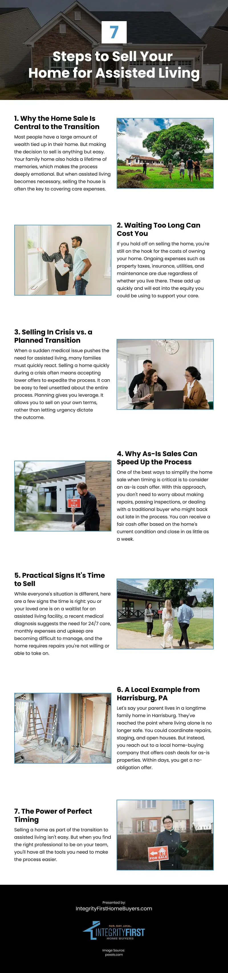 7 Steps to Sell Your Home for Assisted Living Infographic