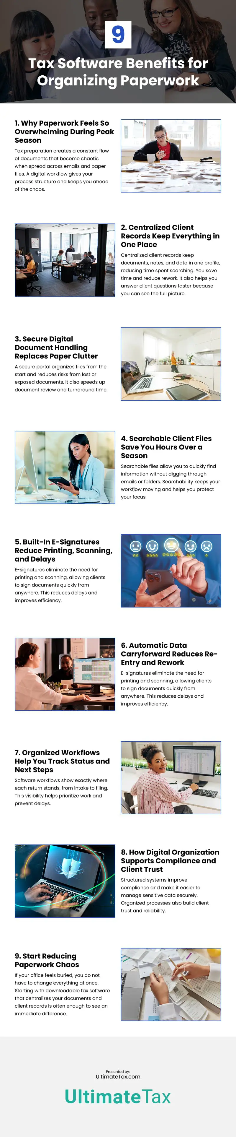 9 Tax Software Benefits for Organizing Paperwork Infographic 9 Tax Software Benefits for Organizing Paperwork Infographic