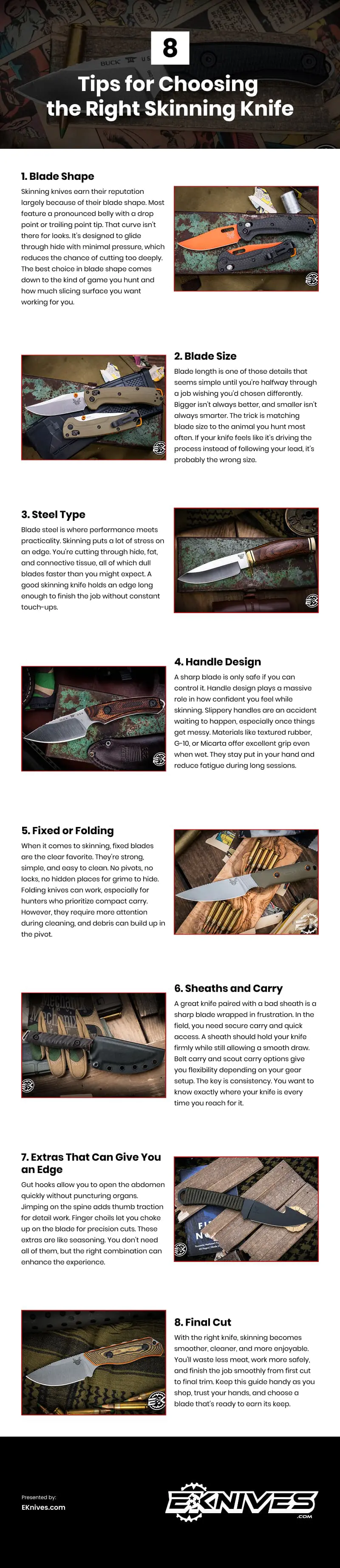 8 Tips for Choosing the Right Skinning Knife Infographic