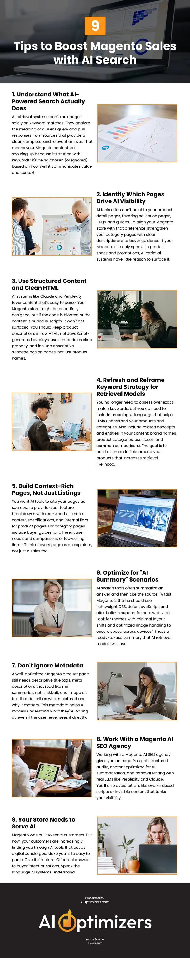 9 Tips to Boost Magento Sales with AI Search Infographic