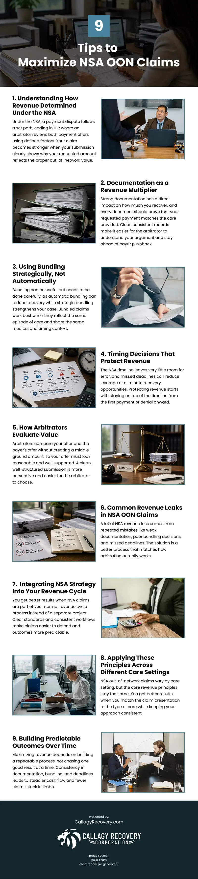 9 Tips to Maximize NSA OON Claims Infographic 9 Tips to Maximize NSA OON Claims Infographic