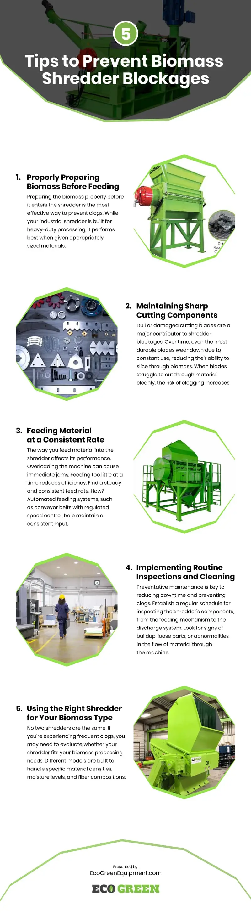 5 Tips to Prevent Biomass Shredder Blockages Infographic