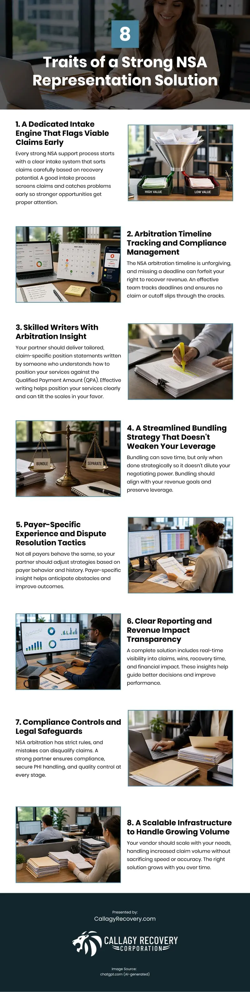 8 Traits of a Strong NSA Representation Solution Infographic