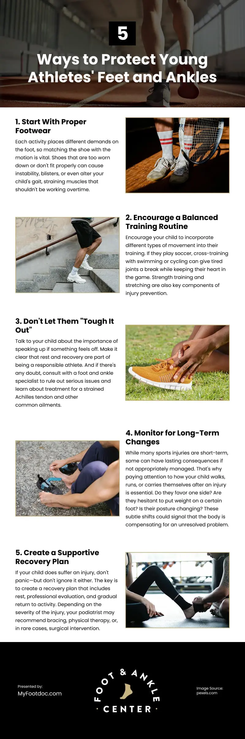 5 Ways to Protect Young Athletes' Feet and Ankles Infographic